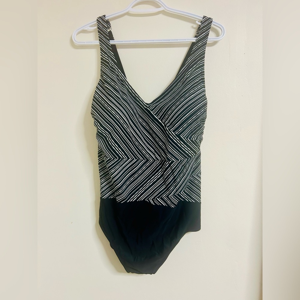 Black and White Striped Women's Swimsuit